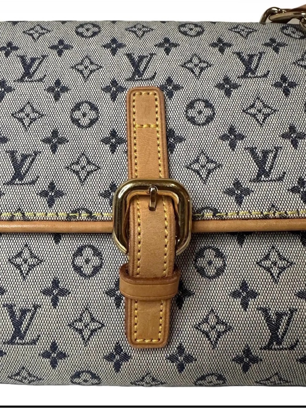 Louis Vuitton Monogram Mini linen Camille Crossbody Bag with Tan Leather Trim